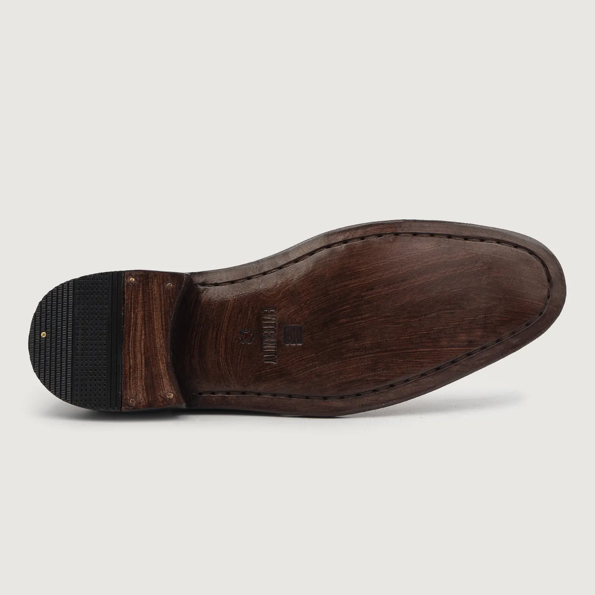 High-Traction Rubber Outsole & Lug Tread Pattern on Clarkson Chelsea Black Suede Leather Boots For Men