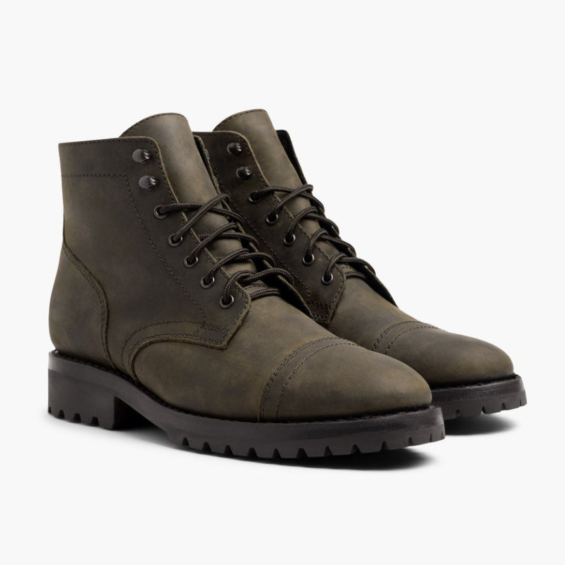 Captain StormKing® Dark Olive Matte Leather Boots