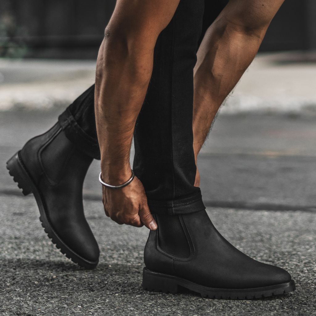 Styled On-Foot Perspective Demonstrating Ankle Fit & Silhouette on Model