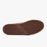 High-Traction Rubber Outsole & Lug Tread Pattern on Premier Low Top Pebble Leather Sneakers For Men