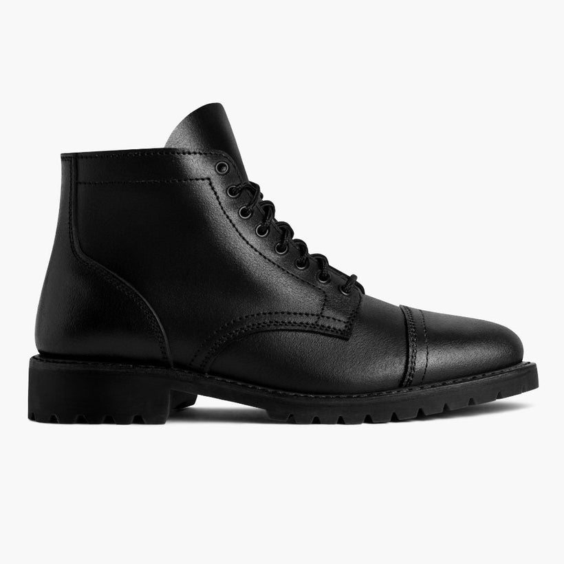 Vanguard Black Waxed Roughout Leather Boots