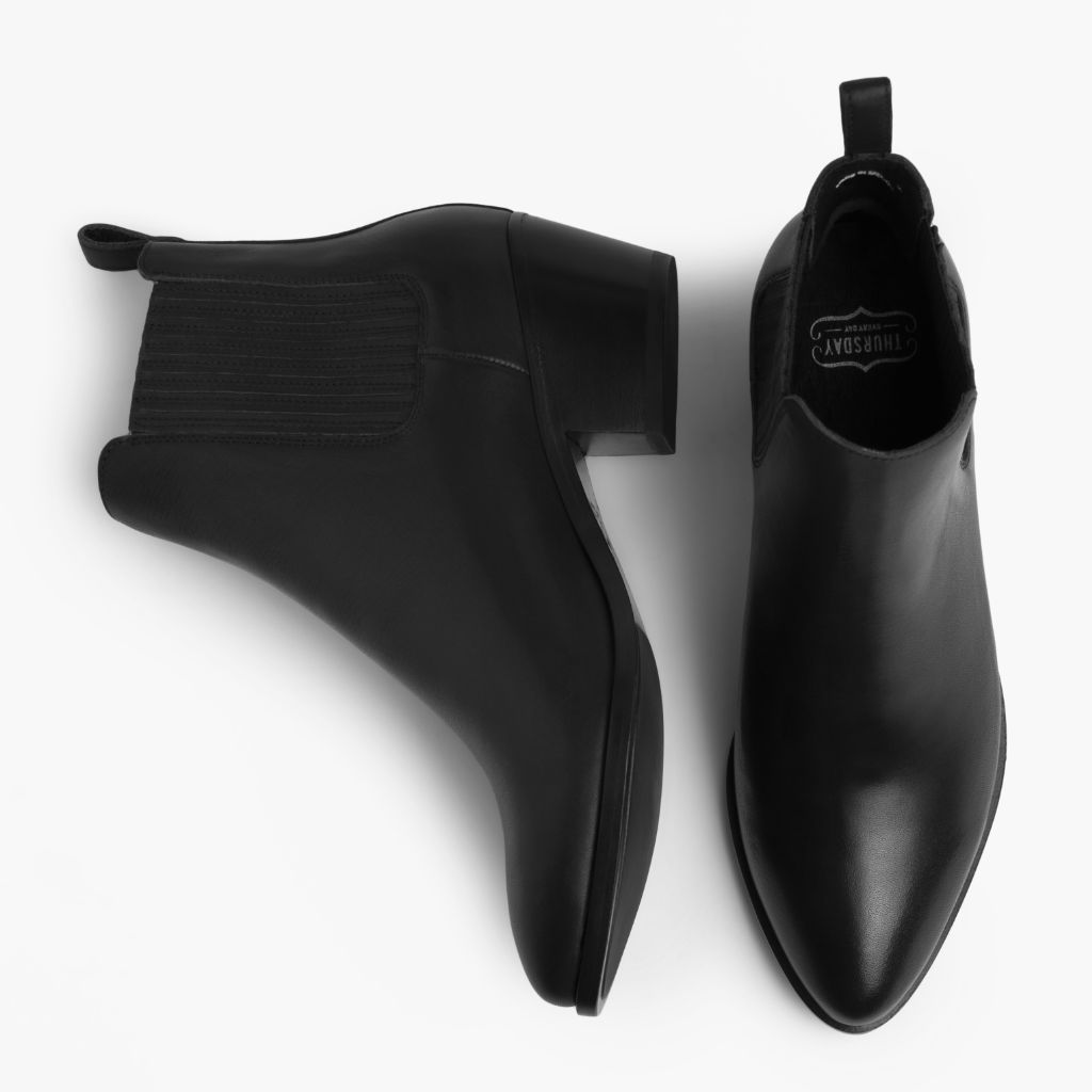 Dreamer Bootie Black Leather Boots - Reinforced Heel Counter & Precision Double-Row Stitching Detail