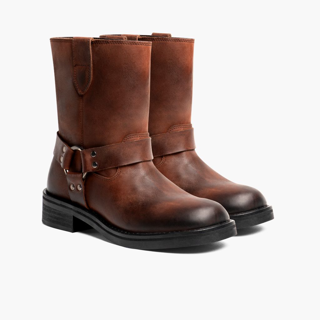 Brown Full-Grain leather Boots - Goodyear Welt Construction & Front Toe Box Detail