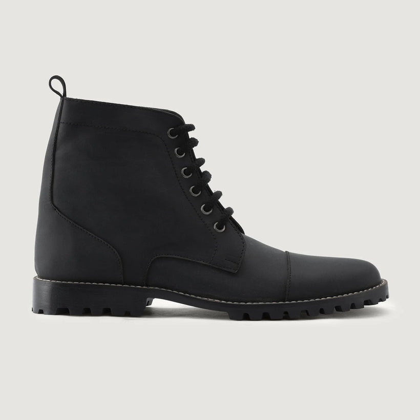 Knight Derby Black Matte Nubuck Leather Boots - TerraGrip