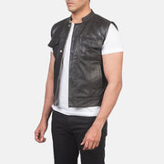 
Brown Sheepskin Leather Biker Jacket - Back View Showing Tailored Shoulder Fit & Clean Hemline
