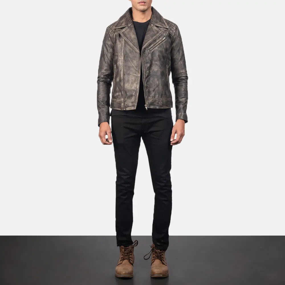 
Danny Quilted Leather Biker Jacket – alternate product view 3