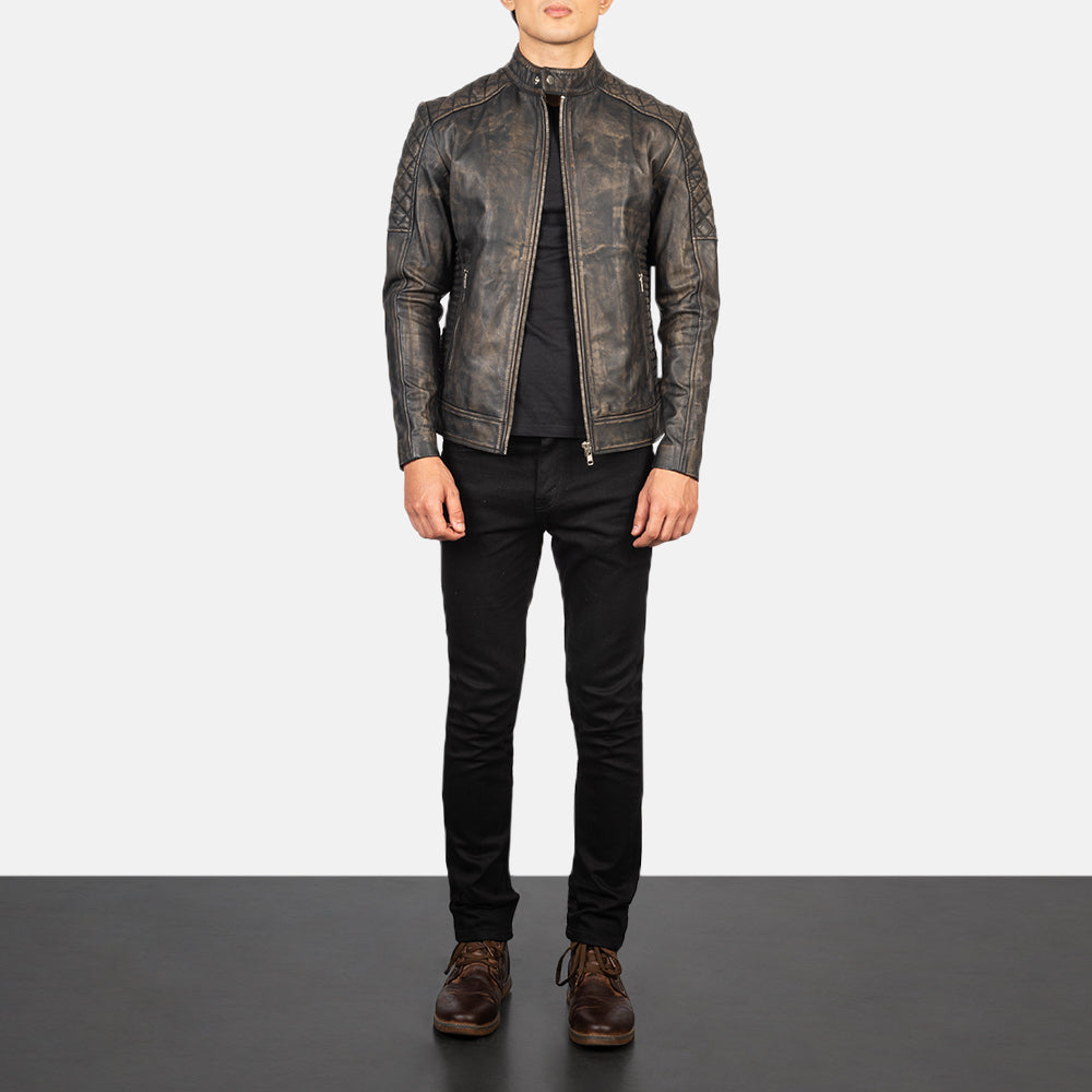 
Fernando Quilted Leather Biker Jacket – alternate product view 3