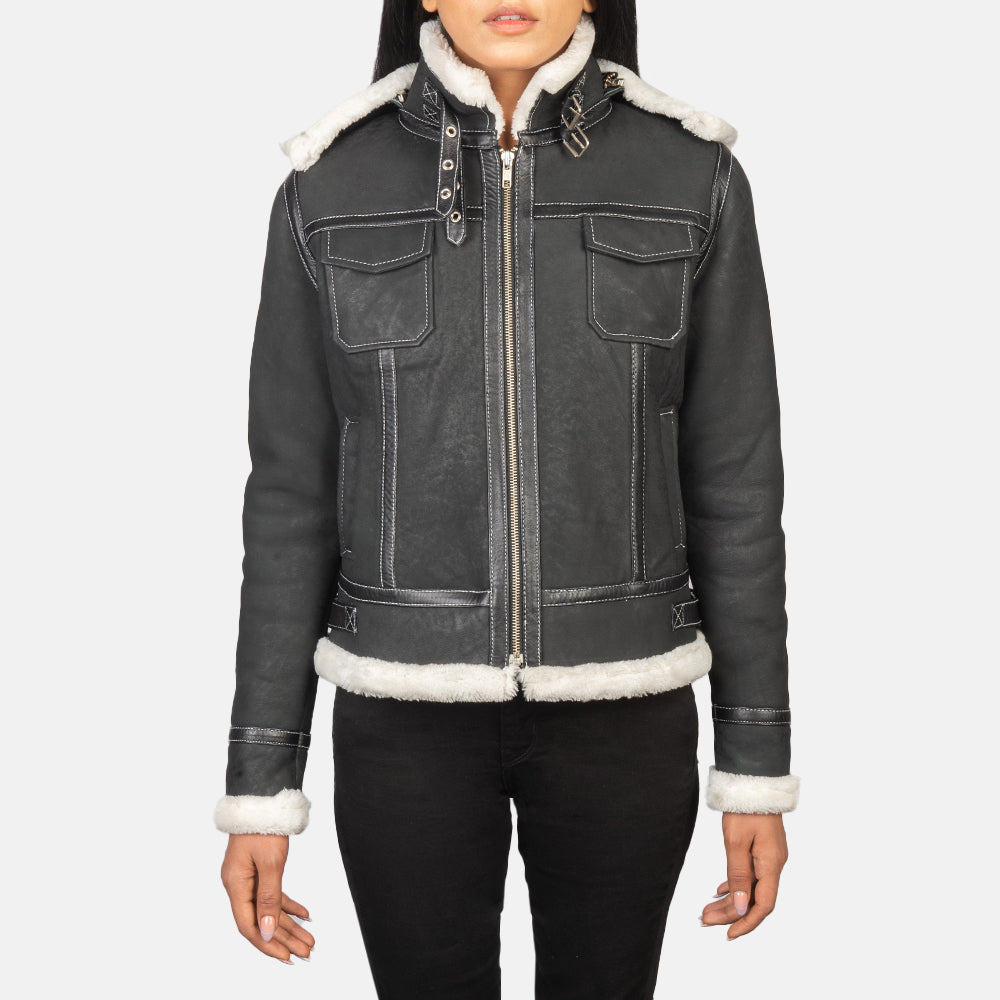 Fiona Hooded Shearling Jacket – alternate product view 4