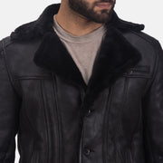 Authentic Shearling Leather (Double Face) Grain Texture &amp; Heavy-Duty Seam Stitching Detail