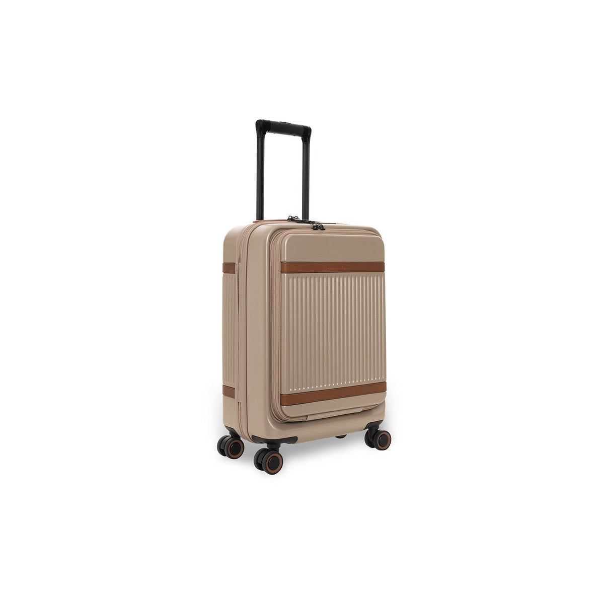 
Hand Luggage Suitcase Front Pocket Zuna in Classic 100% Full-Grain Leather - Front Profile View & Tailored Silhouette | Buy Online