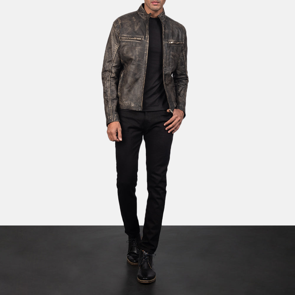 Ionic Leather Biker Jacket – alternate product view 4