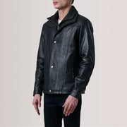 Klen Brown Classic Jacket For Men - Lateral Side Profile View Showing Sleeve Cut & Athletic Taper Fit
