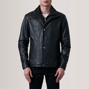 Authentic Sheepskin Leather with Semi-aniline Finish Grain Texture & Heavy-Duty Seam Stitching Detail