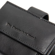 Solid Antique Brass Hardware &amp; Heavy-Duty Dual Zipper Detail on Lesina Full-Grain Leather Card Holder