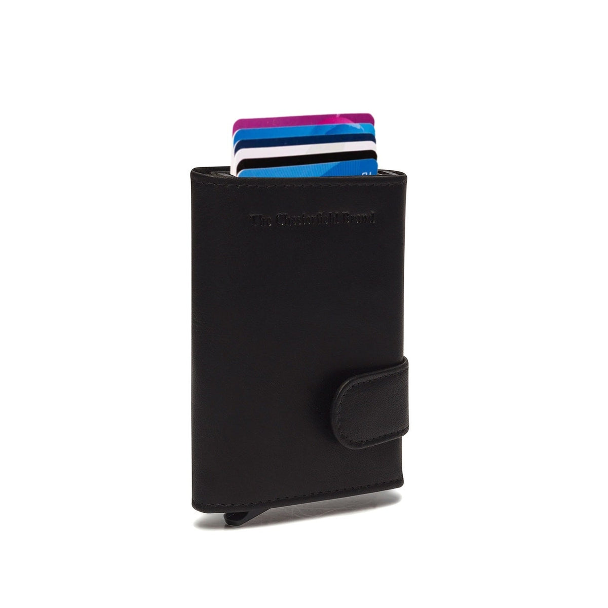 Mannheim Full-Grain Leather Card Holder in Classic 100% Full-Grain Leather - Full Exterior Front Profile View | Buy Online