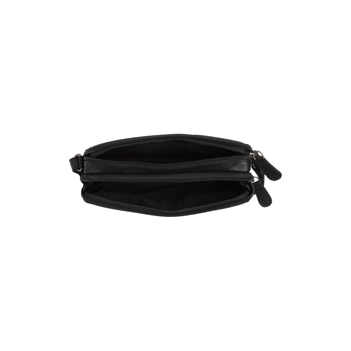 
Solid Antique Brass Hardware & Heavy-Duty Dual Zipper Detail on Ellon Full-Grain Leather Crossbody Bag