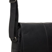 Raphael Full-Grain Leather Crossbody Bag - Structured Side Profile Showing Gusset Depth & Expansion Capacity