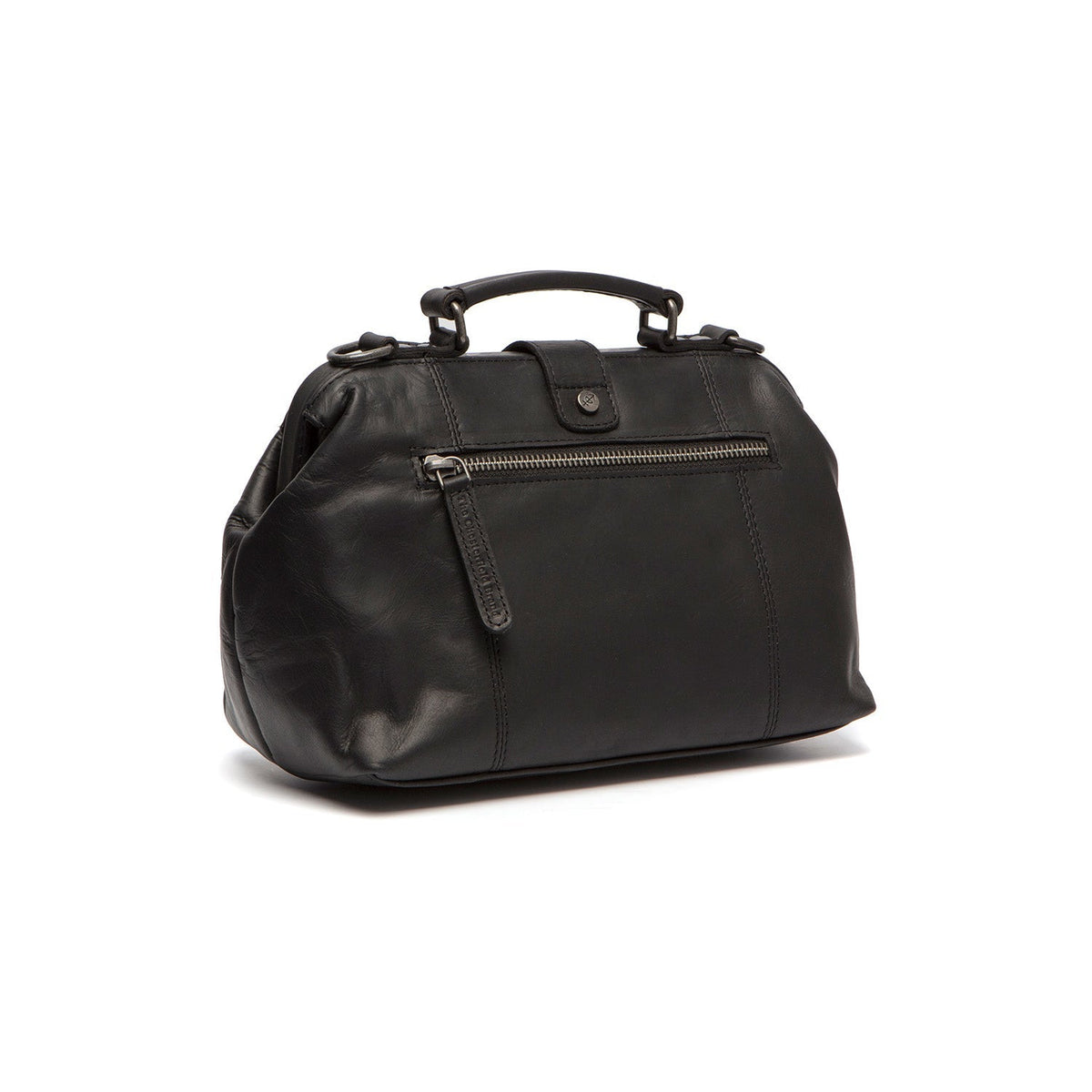 Authentic 100% Full-Grain Leather Grain Texture & Heavy-Duty Seam Stitching Detail