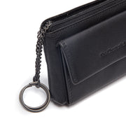 Close-Up Detail of Classic Collar & Heavy-Duty Zipper Hardware on Torano Full-Grain Leather Key Case