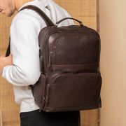Lennox Full-Grain Leather Laptop Backpack – alternate product view 2
