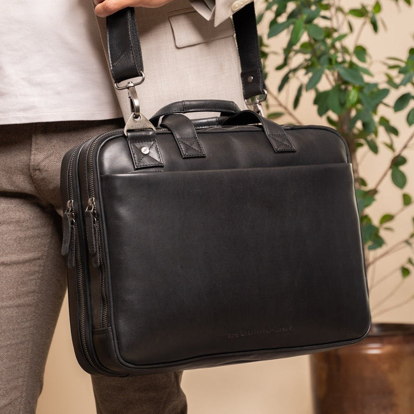 Iseo Full-Grain Leather Laptop Bag