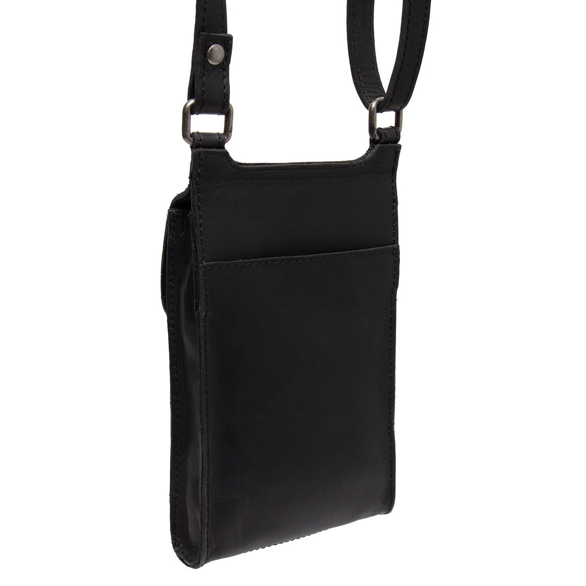 
Tailored Rib Cuffs & Hem Craftsmanship Construction Detail on Nebra Full-Grain Leather Phone Bag