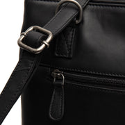 Solid Antique Brass Hardware &amp; Heavy-Duty Dual Zipper Detail on Raynor Full-Grain Leather Tote Bag