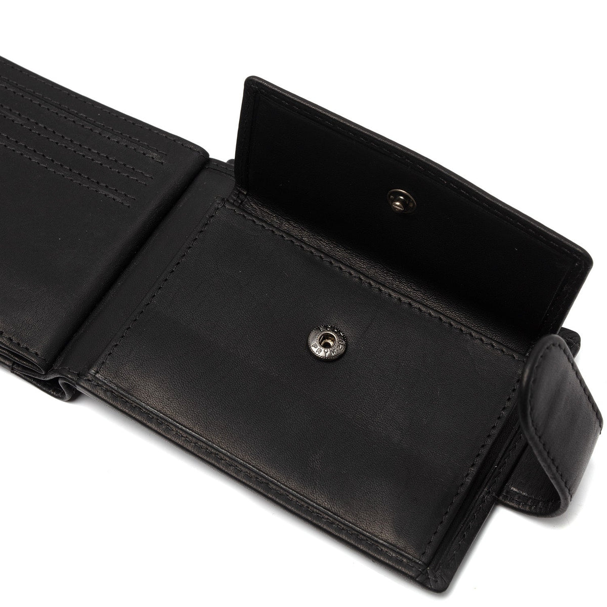 Solid Antique Brass Hardware &amp; Heavy-Duty Dual Zipper Detail on Yamba Full-Grain Leather Wallet
