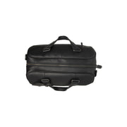 Solid Antique Brass Hardware &amp; Heavy-Duty Dual Zipper Detail on Volenza Full-Grain Leather Weekender Bag