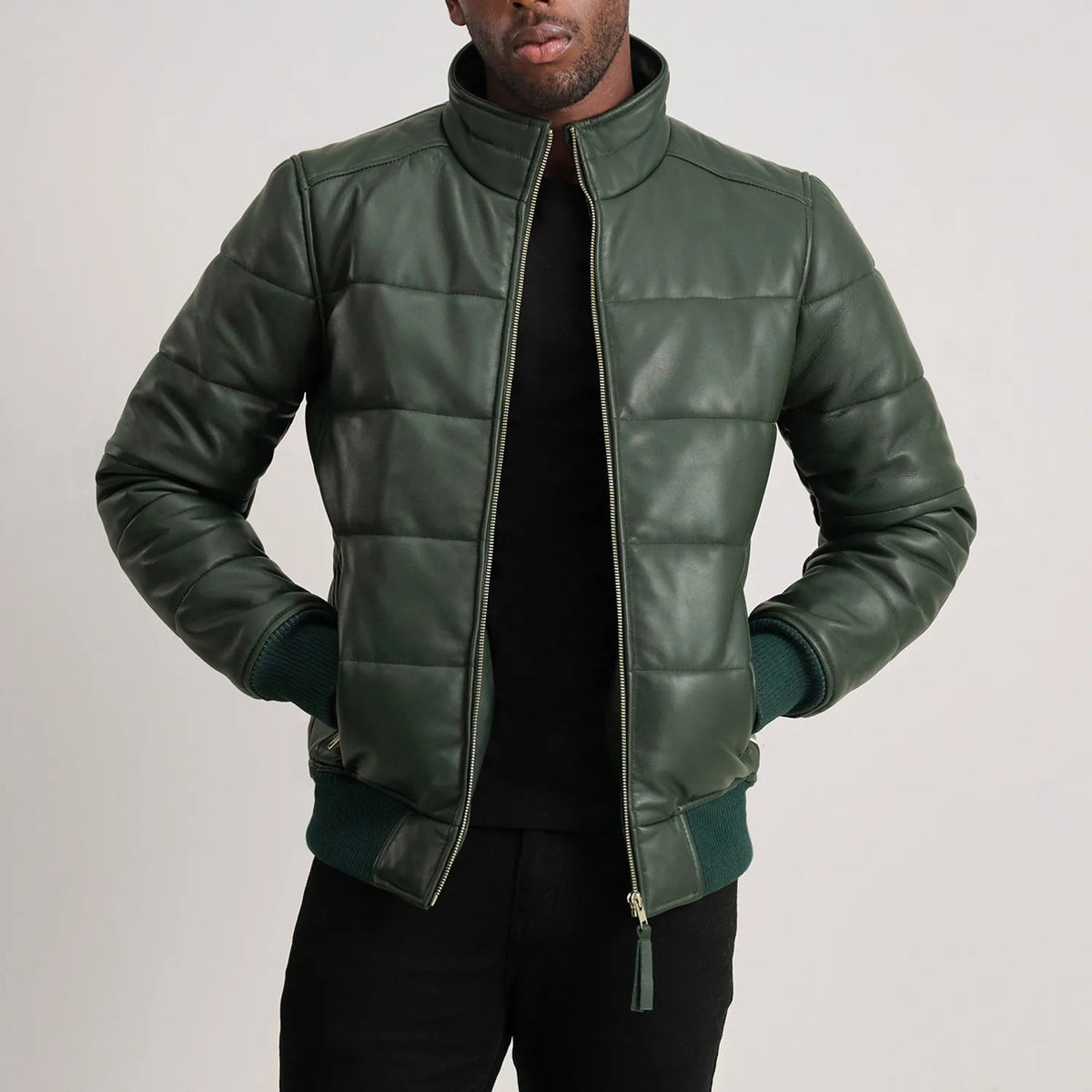 Lucas Leather Bomber Jacket – alternate product view 1