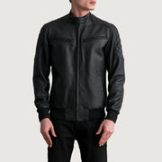 Sven Leather Bomber Jacket – alternate product view 3